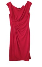 Connected apparel midi red dress 6 sleeveless v-neck - £71.14 GBP