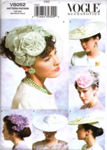 Vogue V8052 Misses One Size 5 Vintage Style Hats Uncut Sewing Pattern - £10.94 GBP