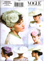 Vogue V8052 Misses One Size 5 Vintage Style Hats Uncut Sewing Pattern - £10.44 GBP