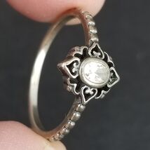 size 9 gothic sterling silver &amp; clear gemstone womens ring band 925 Esta... - $32.99
