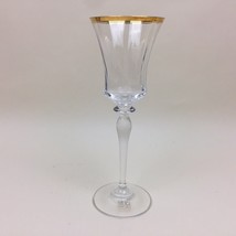 Mikasa Austria Stemmed Wine Glass Gold Rim Trim 8 3/4” Tall 5 fl. oz. Used - $17.81