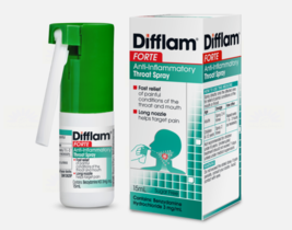 1 X Difflam Forte 15ml Anti-Inflamatary Sore Throat Mouth Ulcers Spray DHL - £29.63 GBP