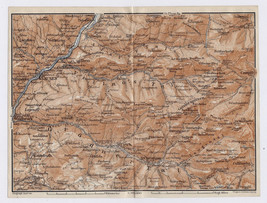 1910 Antique Map Val Gerdena Villnöß Valley Dolomites South Tyrol Italy Austria - £24.64 GBP