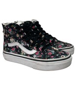 Vans Sk8 Hi Shoes Youth 11 Black Floral Canvas High Top Skate Sneakers Z... - $34.74 CAD