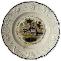 Antique 19th Century Staffordshire Child&#39;s Plate Benjamin Franklin&#39;s Maxims - $50.00