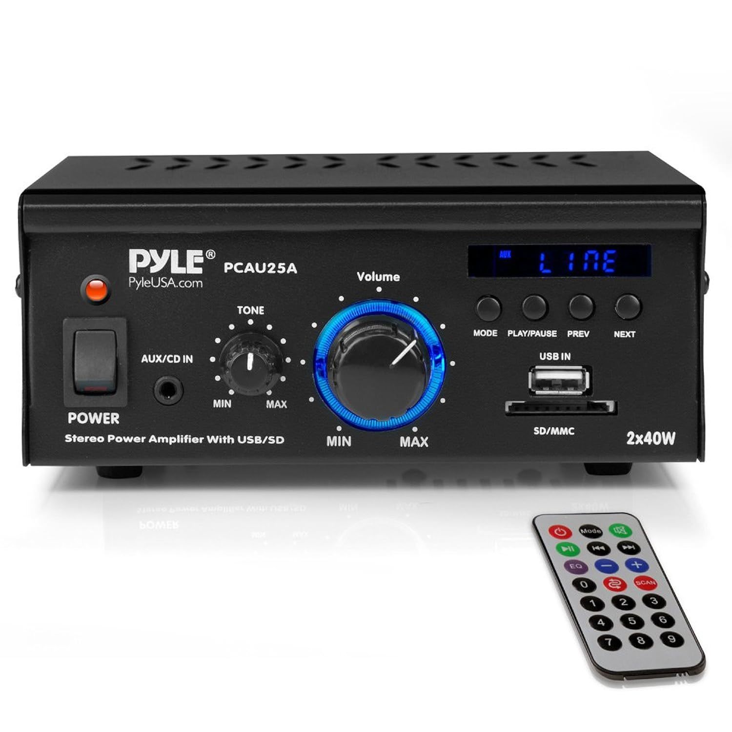 Home Audio Power Amplifier System - 2x40W Dual Channel Mini Theater Power Stereo