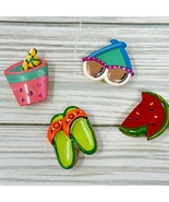 Summer Beach Icon Button Covers Sunglasses Sandals Watermelon Sewing Not... - £12.54 GBP