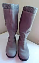 BareTraps Adele Tall Zipper Boots Womens Size US 8M Gunmetal Grey Suede - $39.59