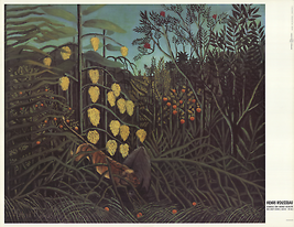 Henri Rousseau Jungle With Buffalo Attacked By A Tiger - £47.47 GBP
