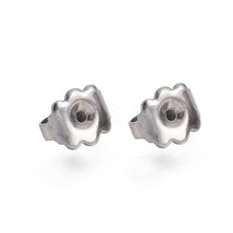 10 Stainless Steel 6.5mm Earnut Earring Replacement Butterfly Clutch 5 Pr Backs - £3.94 GBP
