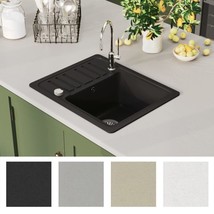 Modern Quality Granite Kitchen Sink Single Basin Sinks Black Gold Beige White  - £160.96 GBP+