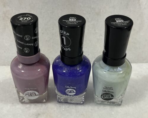 3 Sally Hansen Miracle Gel Nail Polish 270, 883, 890 0.5oz - $14.85