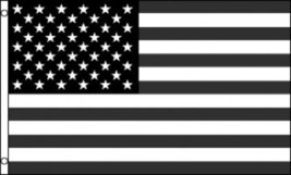 3x5 Foot Polyester Black and White American Flag Recession USA - $4.88