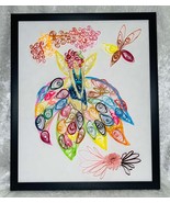 Handcrafted Quilled Paper Art Rainbow Fairy Wall Paper Art Framed - £19.61 GBP