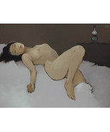 Nude in the dark, Vietnamese nude original oil painting - £239.00 GBP