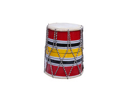 Baby wooden doori Dholak musical instrument colour multi 8 inch dholki d... - $58.00