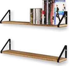 Wallniture Ponza Floating Shelves For Living Room Wall Decor, 24&quot; Wood Wall - £36.21 GBP