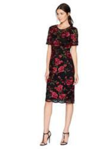 Trina Turk Sz 2 Ana Sofia Floral Lace Dress Short Sleeve Embroidered $39... - £71.23 GBP