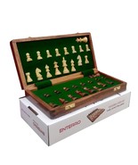 Chess Board Set Wooden 10 x 10 inch Magnetic Coins Handcrafted Foldable ... - £59.48 GBP