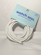 Watch ONN 25&#39; Dual-Shield Coax Cable White NEW - $12.59