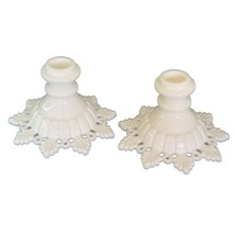 Vintage Westmoreland Candlestick Holder Ring and Petal Milk Glass 3.25&quot; x 5.25&quot; - £25.58 GBP
