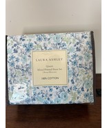 BNIP Laura Ashley 100% Cotton Queen Sheet Set, Jaynie/Ticking Stripe Win... - $89.10