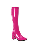 Sexy 3&quot; High Heel Gogo Dancer Hot Pink Knee Boots Halloween Costume GOGO... - £49.74 GBP