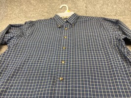 L L Bean Dress Shirt Mens Large Reg Wrinkle Resistant check Plaid Button Up - $14.84