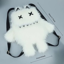 Plush Monster Backpack – Kawaii Furry Stuffed Animal Bag w/ Horns &amp; Teet... - $40.00