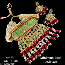Rajasthani Jewelry Kundan Necklace Earrings Marwadi Traditional Gold Plated dd - £18.53 GBP