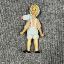 VTG 1940’s Wooden Poland Articulated Pinocchio 7.5” Hand Painted Doll RARE - $63.37