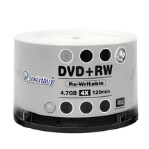 50 Pack Smartbuy Blank DVD+RW 4X 4.7GB 120Min Branded Logo Rewritable DV... - $42.74