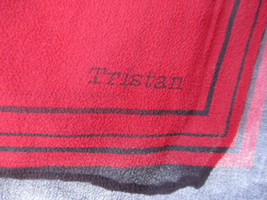 Tristan Red Featherweight Silk Sheer Square Scarf Signed Hand Rolled Edg... - $42.75
