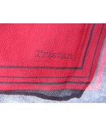 Tristan Red Featherweight Silk Sheer Square Scarf Signed Hand Rolled Edg... - £34.12 GBP