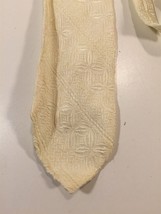 Vintage Unbranded Tie - Solid Ivory Color With Floral Pattern - $14.99