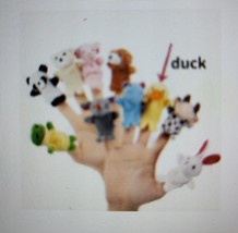 Plush Animal Finger Puppet - New - Duck - $8.99