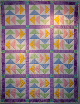 Pastel Big Geese Baby Quilt - $235.00