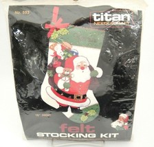 Titan Needlecraft Felt Stocking Kit 15&quot; #553 Santa Toys Personalize NOS 1986 - £9.61 GBP