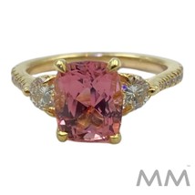 Pink Tourmaline and Diamond Ring 18K Pink Gold Size 6.50 - $3,950.00