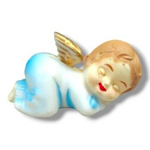 Vintage Sleeping Angel Blue Boy Plastic Wilton Cake Topper Reusable Figu... - $6.99