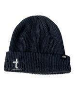 The North Face Blue Gray Knit Beanie Hat Unisex One Size Ribbed Cuff Custom T Em - $16.20