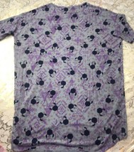 Lularoe Minnie Mouse Shirt XS S/S Geometric HTF Rare Purple Pink Gray Unicorn - £7.08 GBP