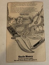 1974 Uncle Henry Knives Vintage Print Ad Advertisement pa15 - $6.92