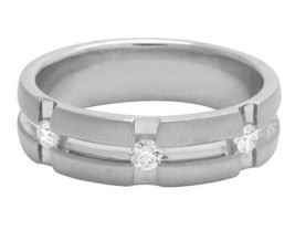 Men&#39;s 10K White Gold Fn Matte Diamond Wedding Comfort Fit Band Ring 6mm 25ct - £52.62 GBP