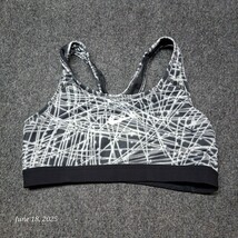 Nike Wireless Sports Bra Women Size Medium Black and Gray - $18.61