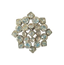 Vintage Women&#39;s Brooch Pin Rhinestones Snowflake Star Designer Signed Es... - £23.58 GBP