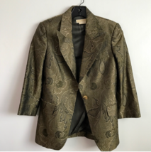 Michael Kors Jacket 4 Gold Jacquard Dressy Blazer One Button Baroque Regency - £29.61 GBP