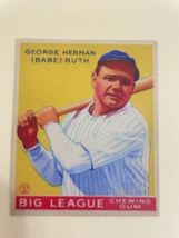 1933 Goudey Babe Ruth #53 (yellow) *Reprint* novelty baseball card - £3.95 GBP