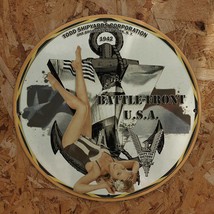 Vintage 1942 Todd Shipyards Co. Battle Front USA Porcelain Gas &amp; Oil Metal Sign - £93.36 GBP