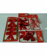 4 pack Vintage American Decorations Holiday Christmas Bow Ties Plastic F... - €12,11 EUR